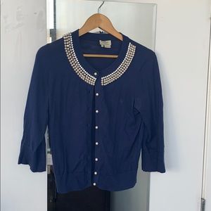 Kate Spade Kati Pearl Cardigan - Navy